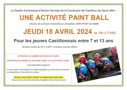 Le Centre Communal d’Action Sociale de la Commune de Castillon du Gard offre :