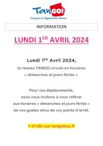 TANGO : LUNDI 1ER AVRIL 2024