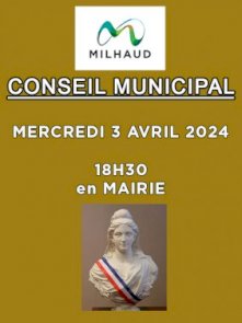 CONSEIL MUNICIPAL - MERCREDI 3 AVRIL 2024