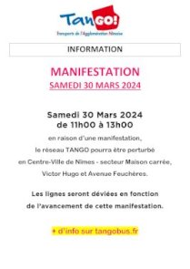 TANGO : MANIFESTATION - SAMEDI 30 MARS 2024