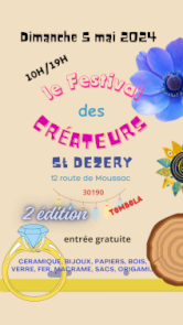 Festival des créateurs dimanche 5 mai 2024 à Saint-Dézéry