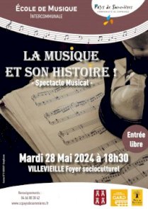 Spectacle musical La Musique et son histoire  Le Mardi 28 Mai 2024 à 18h30
