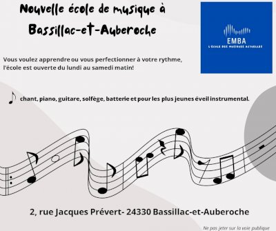 Nouvelle école de musique à Bassillac-et-Auberoche  : les inscriptions sont ouvertes!