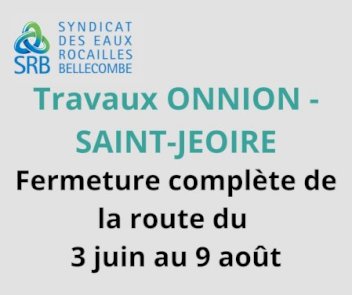 Communes de Saint-Jeoire et Onnion - Fermeture RD26 