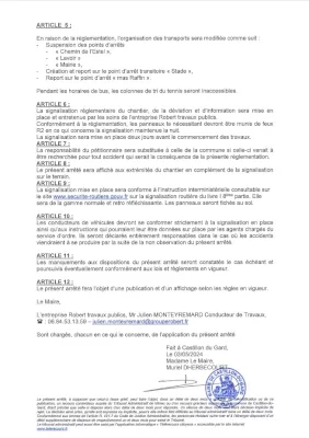 ARRÊTÉ DE POLICE PORTANT RÈGLEMENTATION DE LA CIRCULATION 19/2024 (2/2)