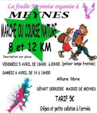 Marche et course nature organisées par la Foulée meynoise les 05 et  06 avril. (1/1)