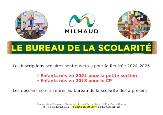 INSCRIPTIONS SCOLAIRES POUR LA RENTRÉE 2024-2025 (1/1)