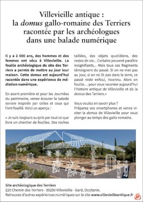 Journée du patrimoine au site archéoloqique des terriers à Villevieille (2/2)