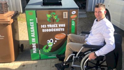 Agglo-bio : La première borne biodéchets accessible aux personnes en fauteuil roulant !  (2/2)